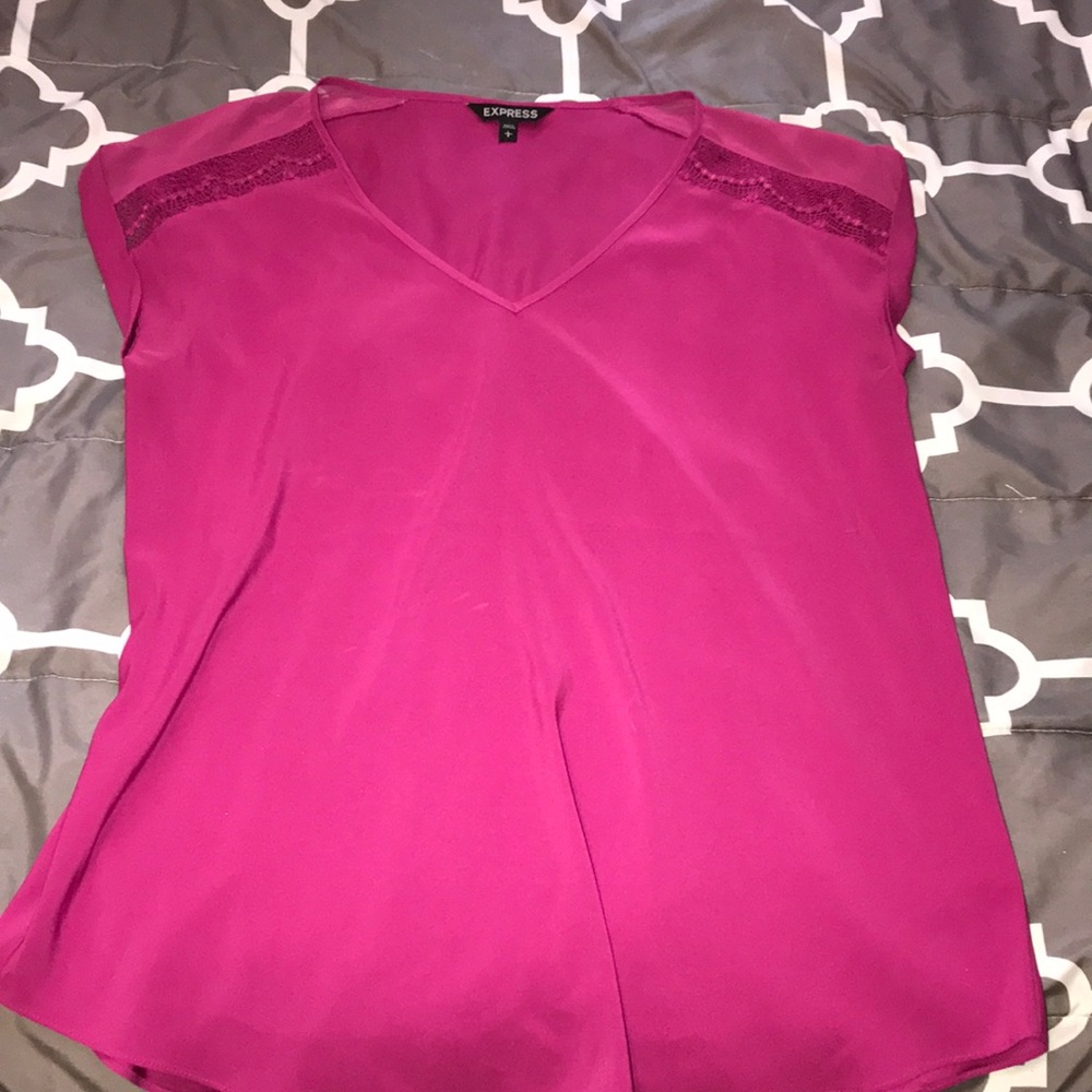 Express pink/magenta silk blouse